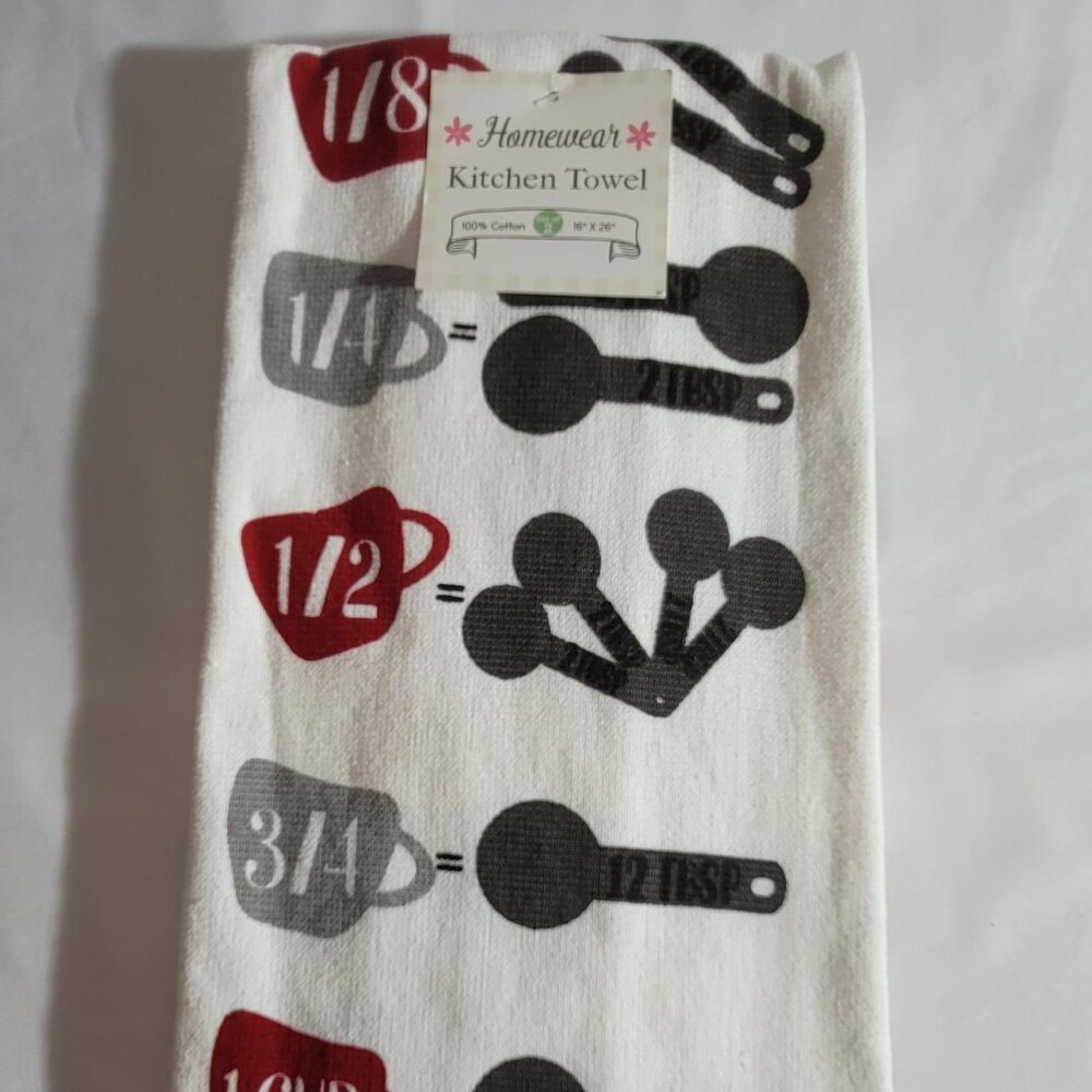 Homewear Rooster and Measuring Guide Set of 2 Kitchen Towels